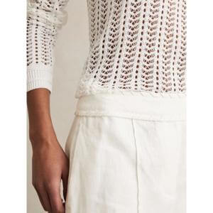 REISS FAWN Linen Whipstitch Shorts